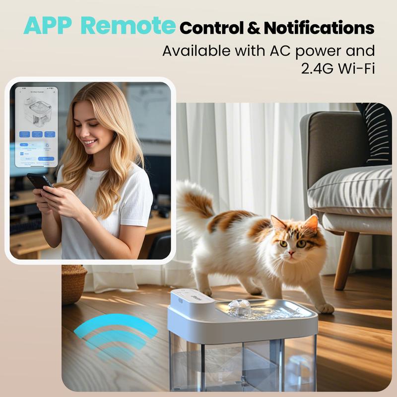 Hydrapaw 2026 Latest Cat Water Fountain with 2.4G Wi-Fi APP Control